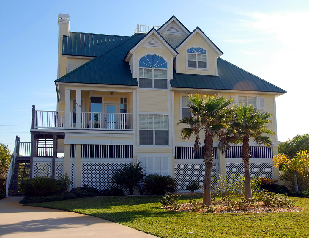 Florida beach house metal roof